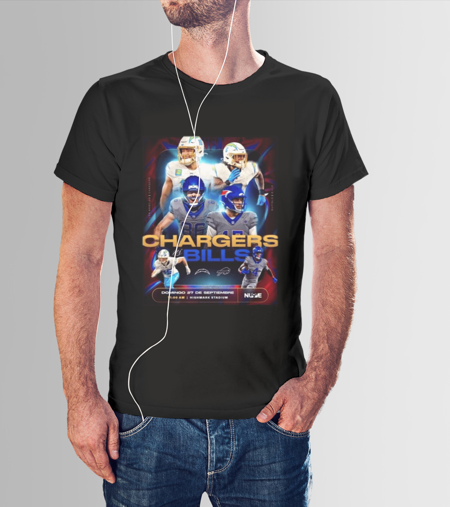 Los Angeles Chargers Vs Buffalo Bills Domingo 27 De Septiembre Highmark Stadium T-Shirt