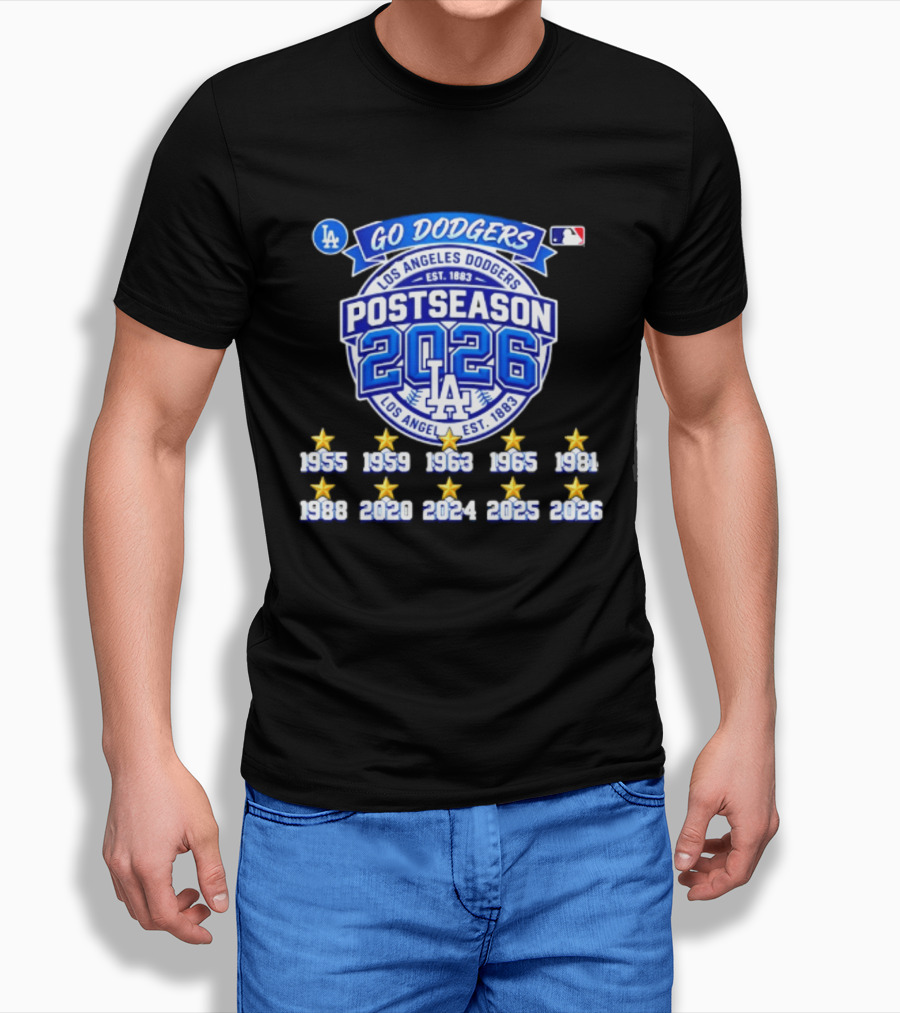 Los Angeles Dodgers 2026 Postseason Champs Ten Time Winners Est 1883 T-Shirt