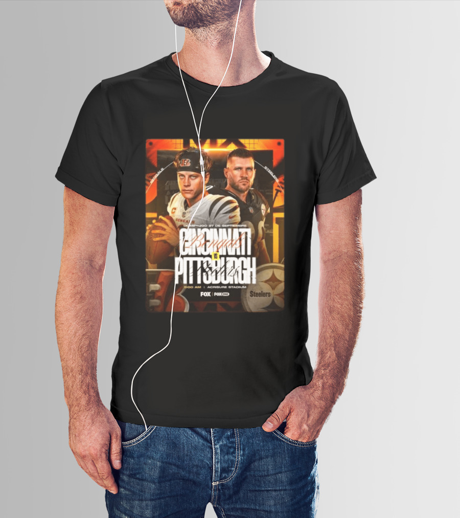 Cincinnati Bengals Vs Pittsburgh Steelers Domingo 27 De Septiembre Acrisure Stadium Fox Sports T-Shirt