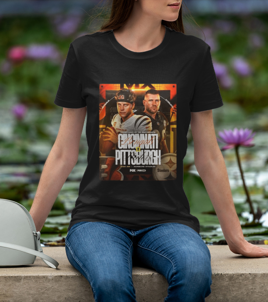 Cincinnati Bengals Vs Pittsburgh Steelers Domingo 27 De Septiembre Acrisure Stadium Fox Sports T-Shirt