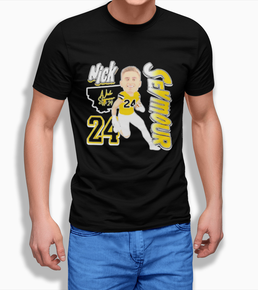 Nick Seymour Montana State Bobcats 2026 Player 24 Caricature T-Shirt