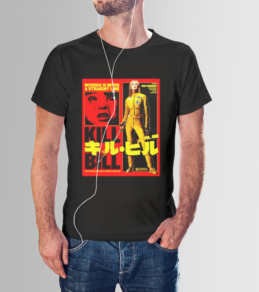 Revenge Is Never A Straight Line Kill Bill Vol One Uma Thurman Quentin Tarantino T-Shirt