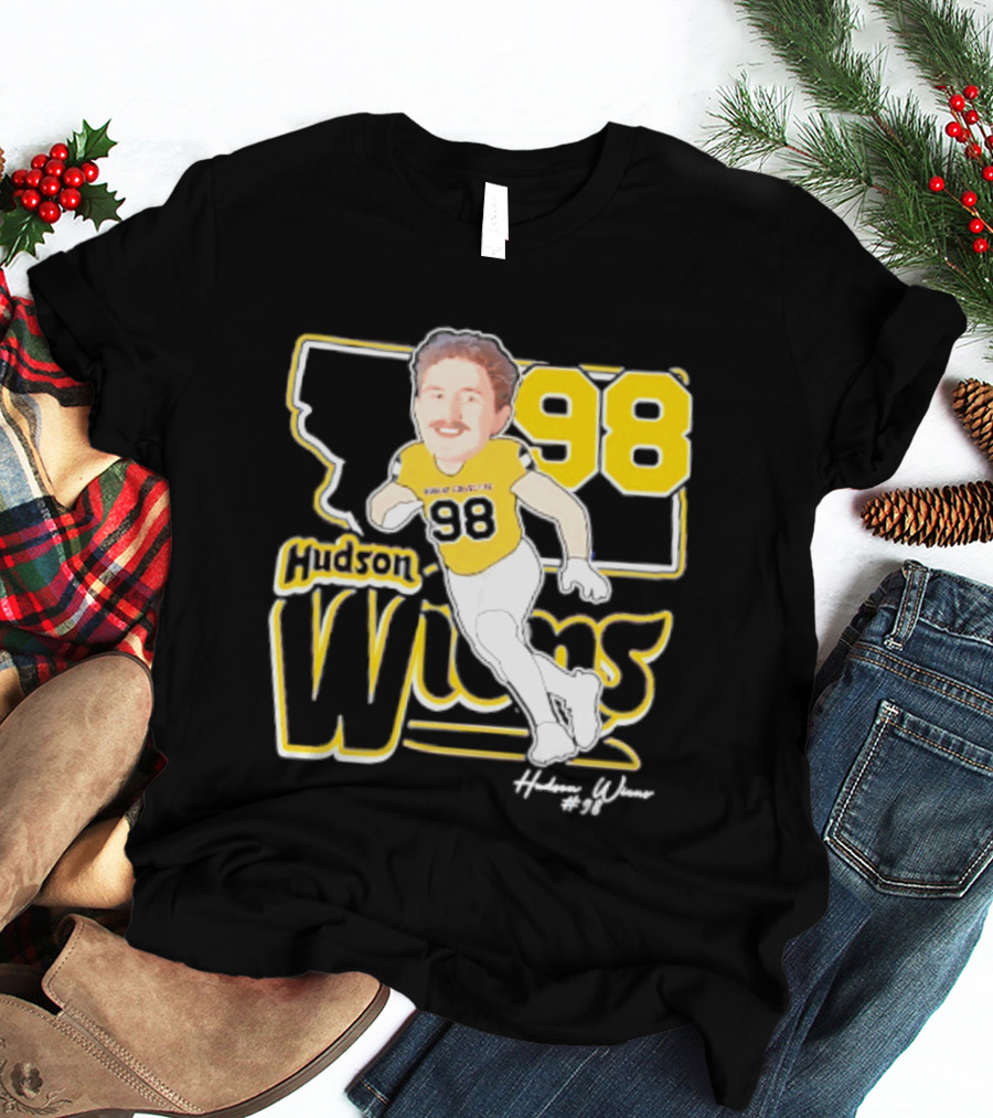 Hudson Wiens 98 Montana State Bobcats Player Caricature T-Shirt