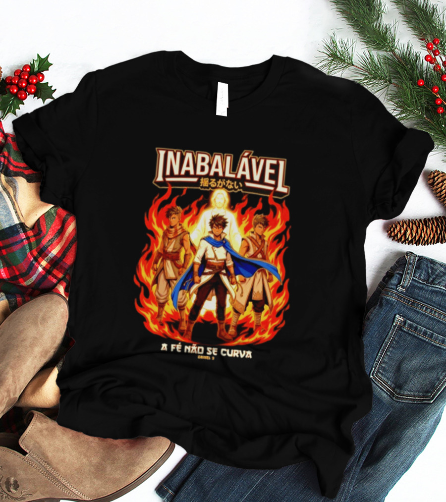 Inabalável A Fé Não Se Curva Daniel 3 Anime Style Fiery Guardians T-Shirt