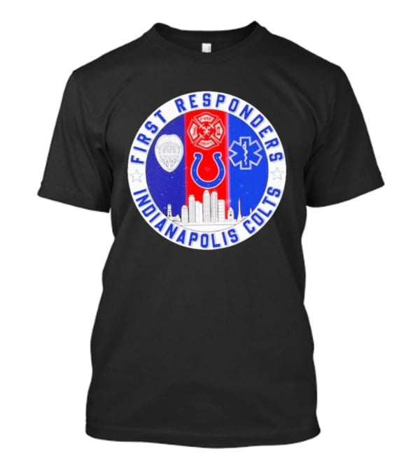 First Responders Indianapolis Colts 9/11 Skyline Police Fire Ambulance T-Shirt