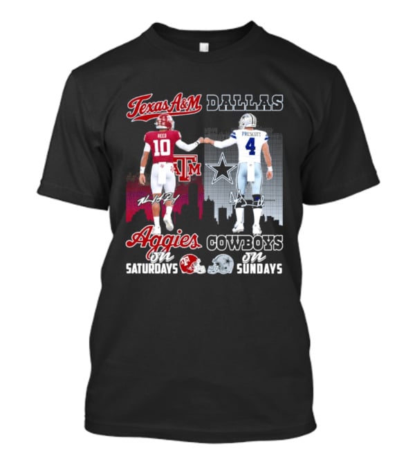 Texas A&M Aggies College Football Saturdays Dallas Cowboys NFL Sundays T-Shirt