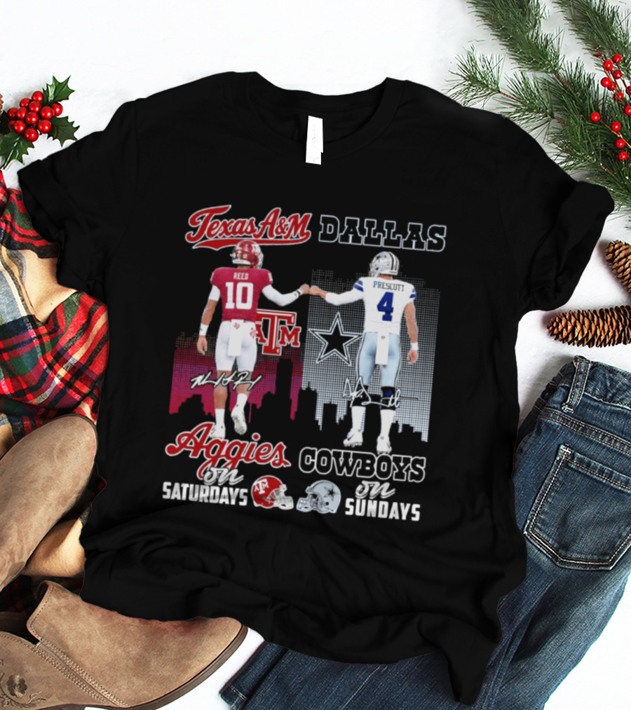 Texas A&M Aggies College Football Saturdays Dallas Cowboys NFL Sundays T-Shirt