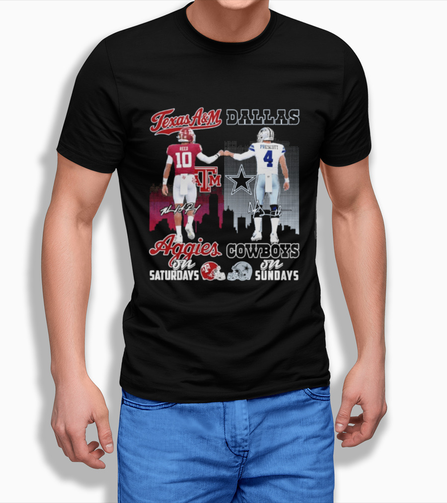 Texas A&M Aggies College Football Saturdays Dallas Cowboys NFL Sundays T-Shirt
