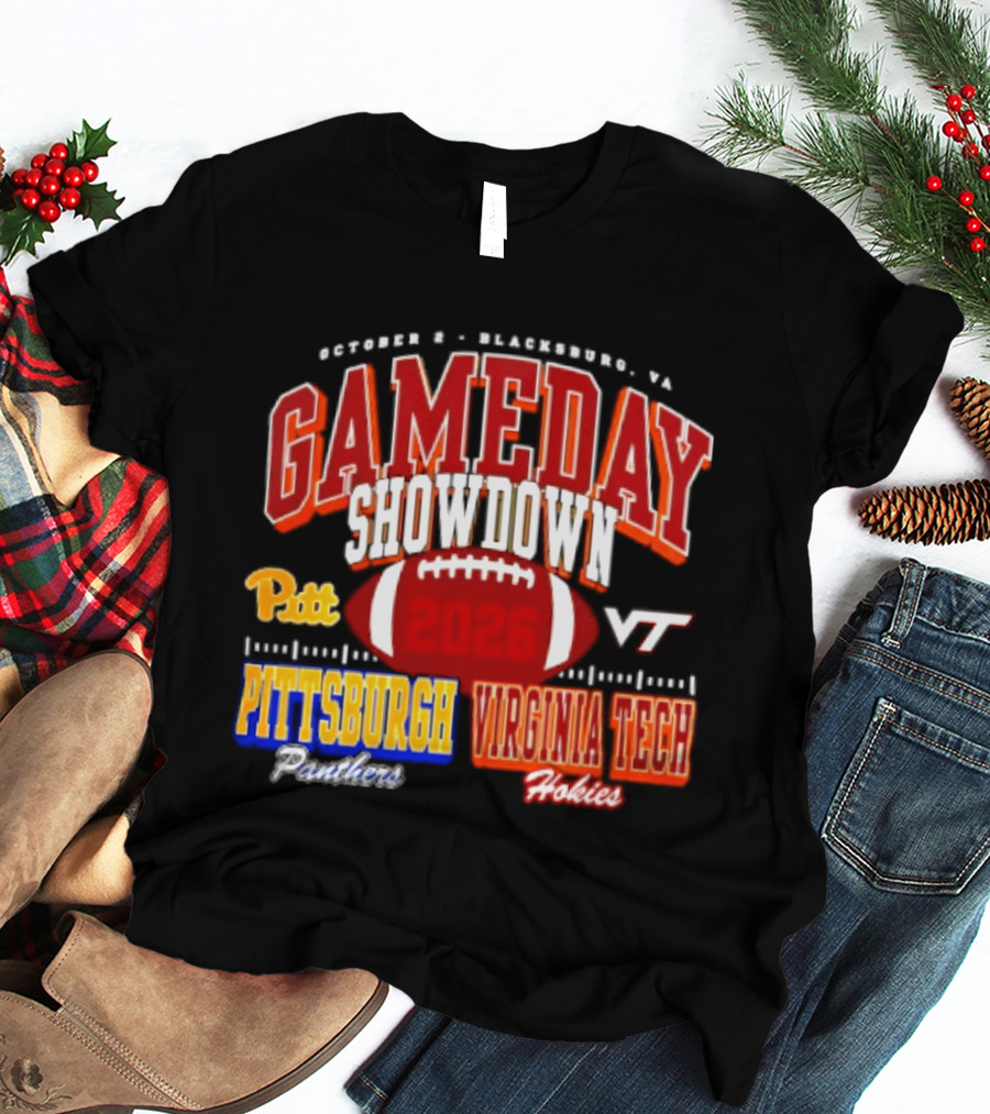 Pittsburgh Panthers Vs Virginia Tech Hokies Gameday Showdown October 3 Blacksburg 2026 T-Shirt