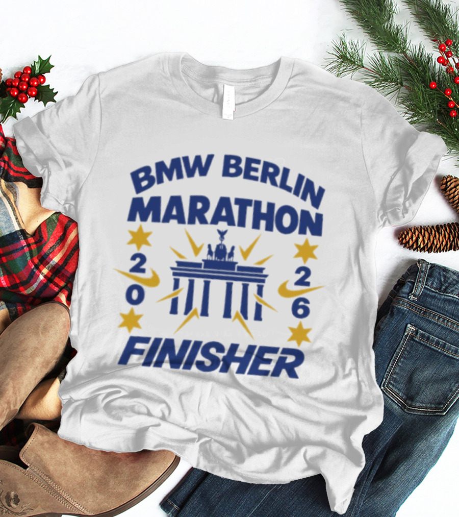 BMW Berlin Marathon 2026 Finisher Brandenburg Gate Stars T-Shirt