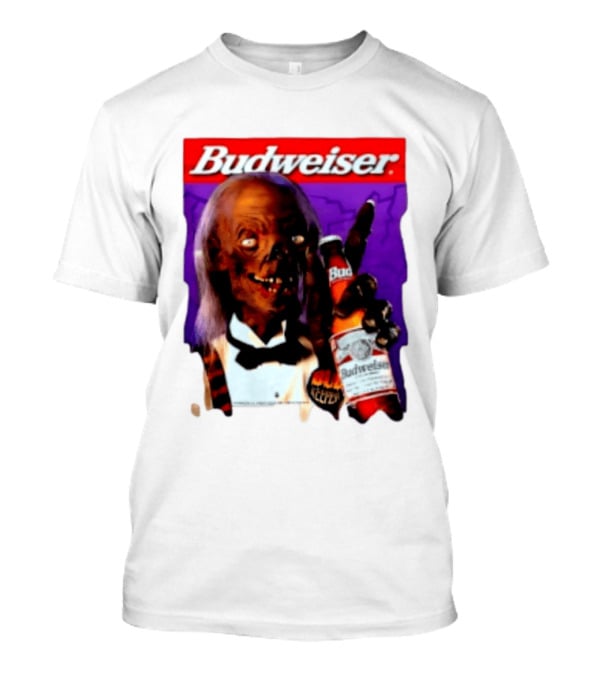 Budweiser Bud Keeper Zombie Halloween Beer Bottle Advertisement T-Shirt