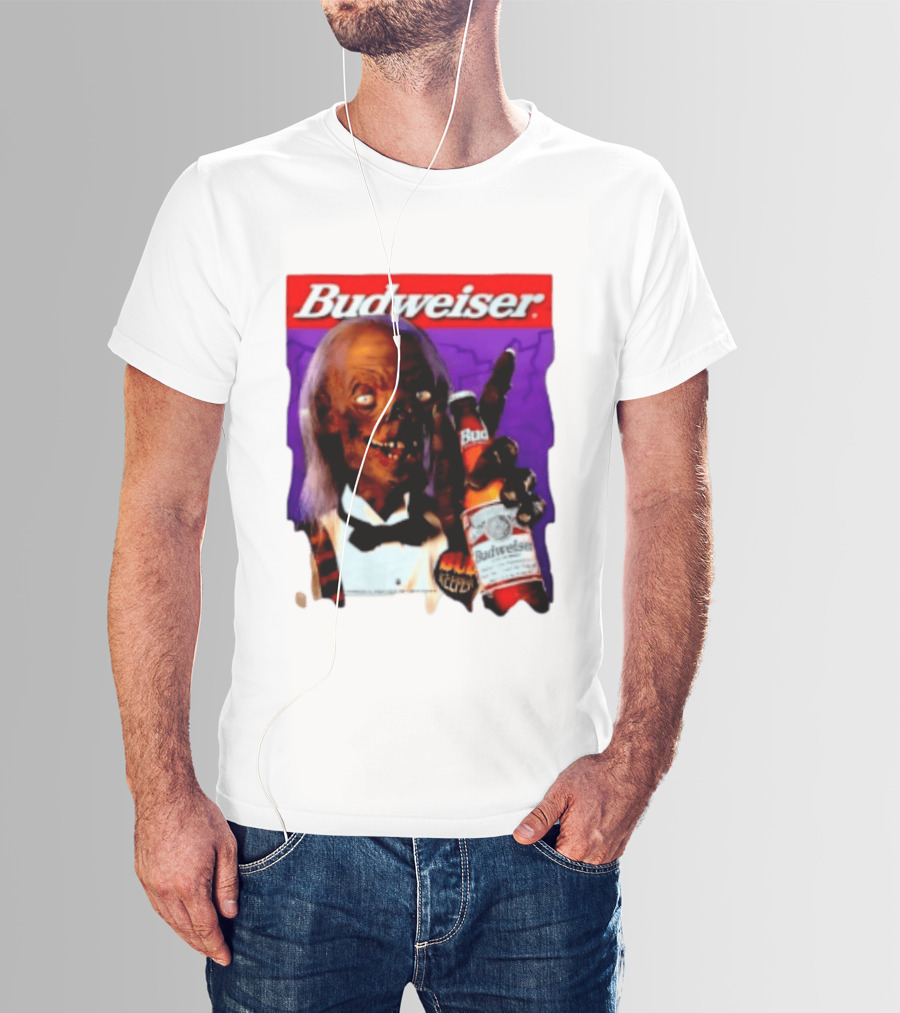 Budweiser Bud Keeper Zombie Halloween Beer Bottle Advertisement T-Shirt