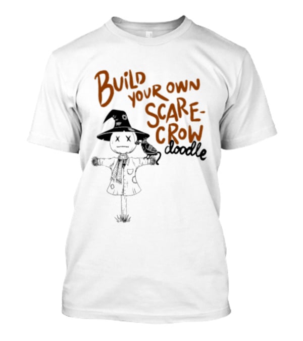 Build Your Own Scarecrow Doodle Halloween Tetedoodles T-Shirt