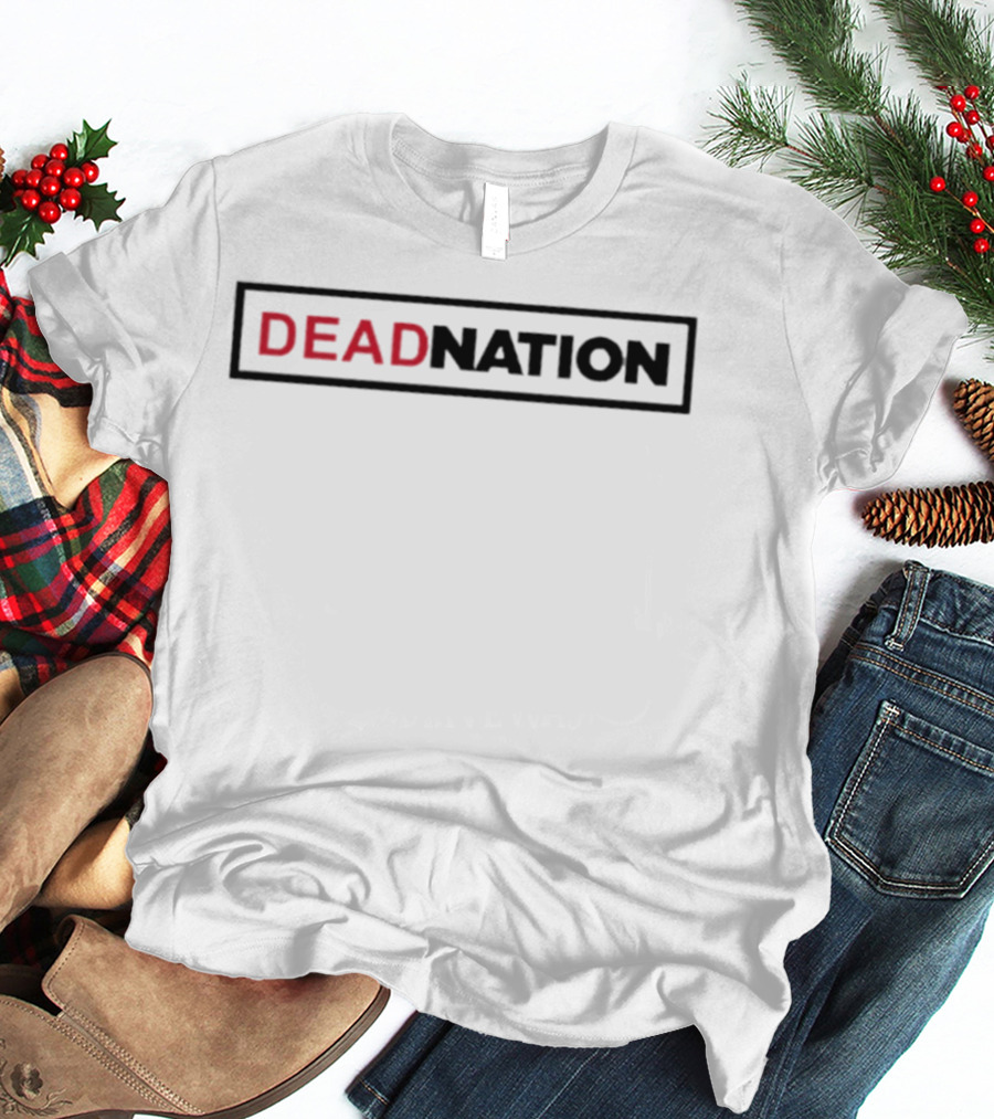 DEAD NATION Red And Black Text Block T-Shirt