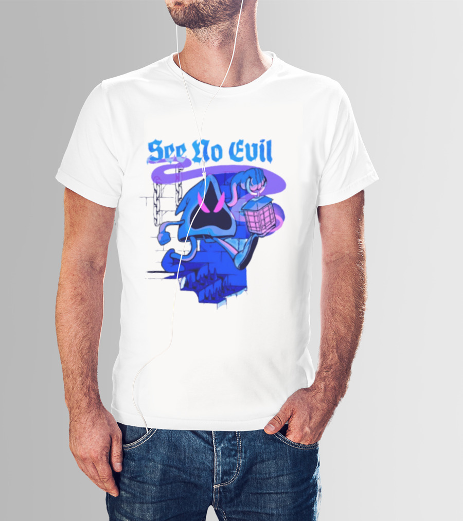 See No Evil Grim Reaper Lantern Spooky T-Shirt