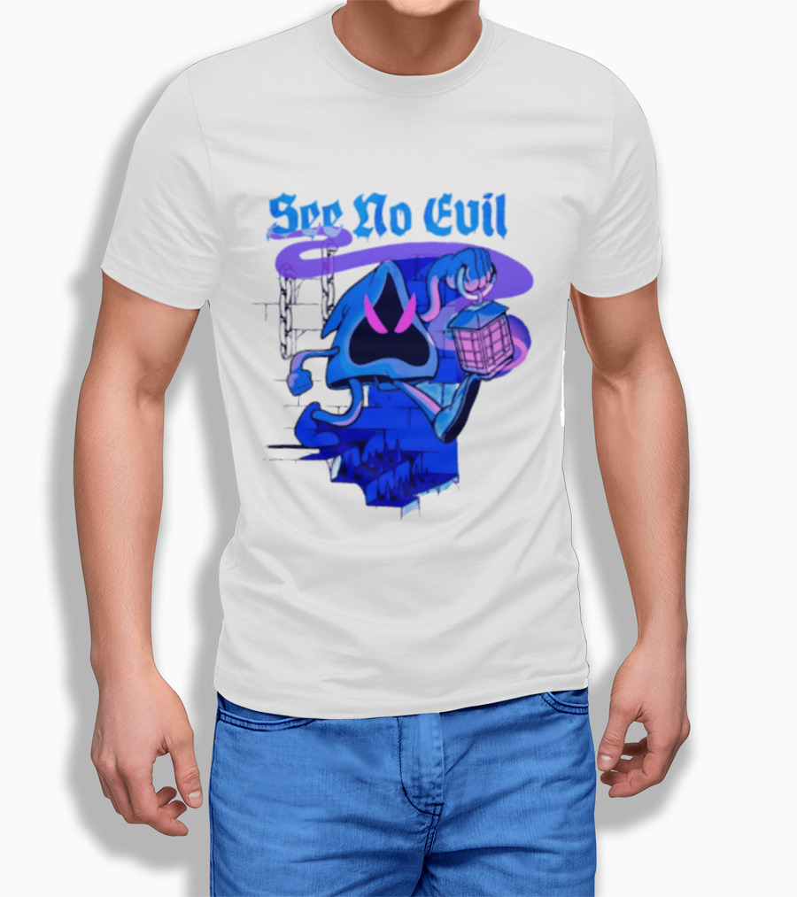 See No Evil Grim Reaper Lantern Spooky T-Shirt