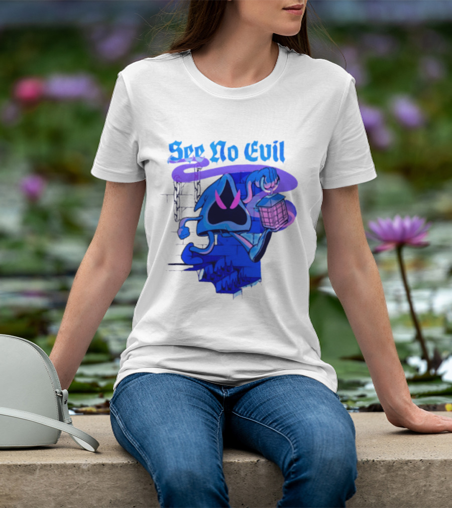 See No Evil Grim Reaper Lantern Spooky T-Shirt