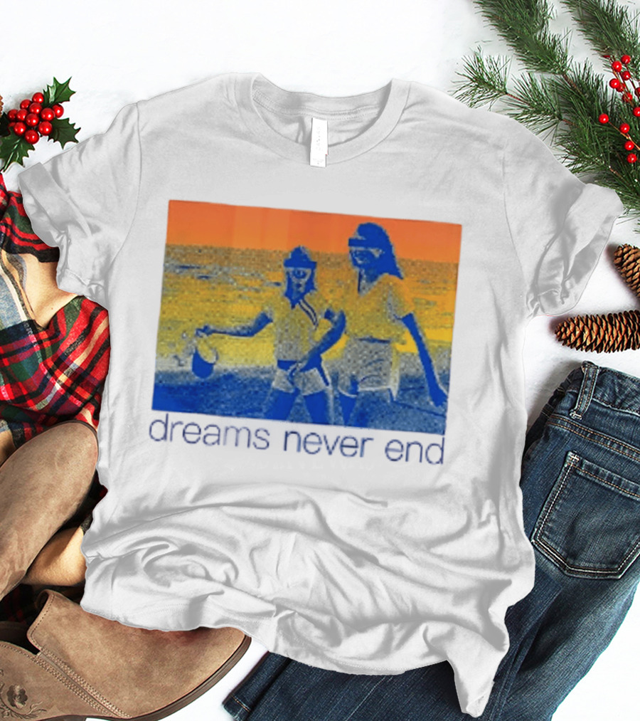 Dreams Never End DFA Records New York City Retro Beach Scene T-Shirt