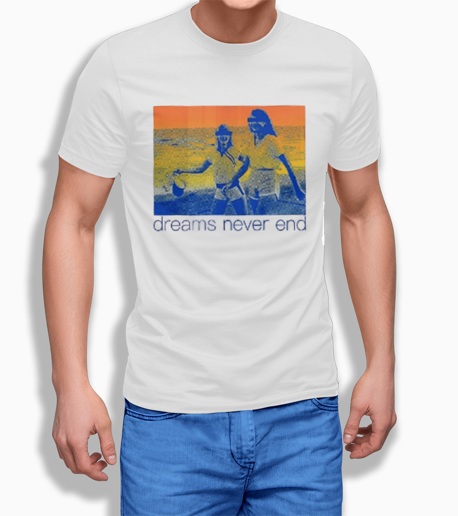 Dreams Never End DFA Records New York City Retro Beach Scene T-Shirt