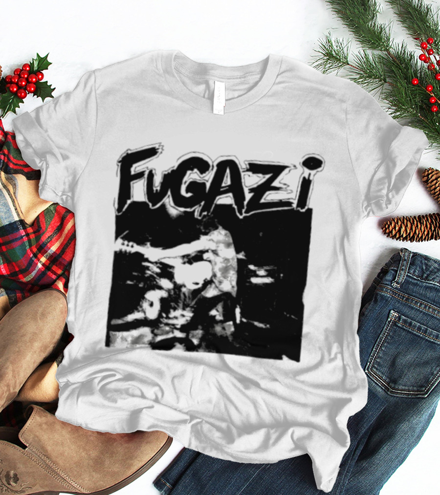 Fugazi Band Post Hardcore Ian MacKaye Black And White T-Shirt
