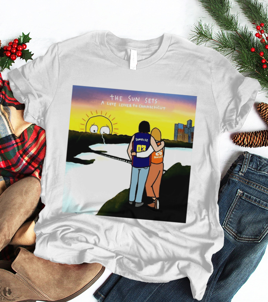 The Sun Sets A Love Letter To Connecticut Basketball Couple Sunrise Sunset T-Shirt