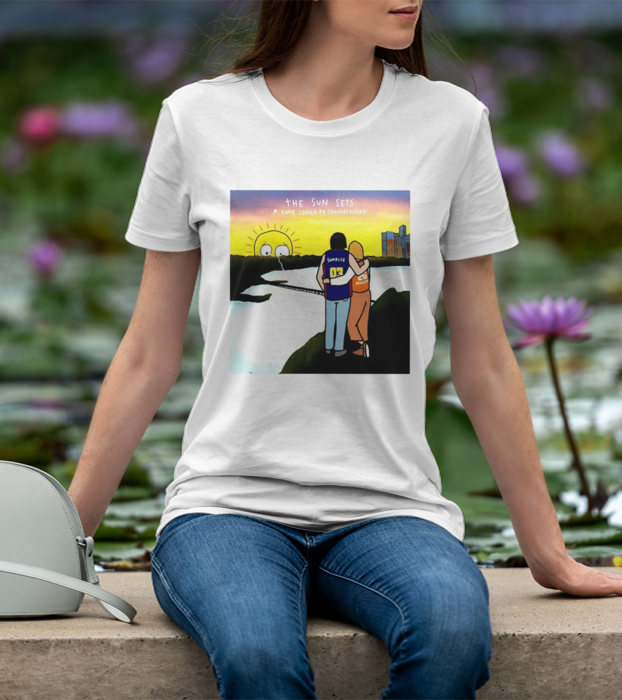 The Sun Sets A Love Letter To Connecticut Basketball Couple Sunrise Sunset T-Shirt