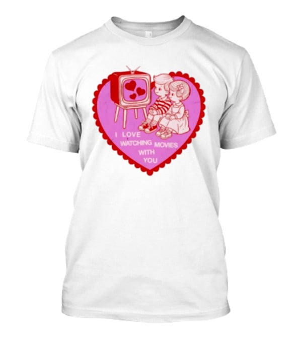 Valentine Heart TV Love Ing Movies With You Kids T-Shirt