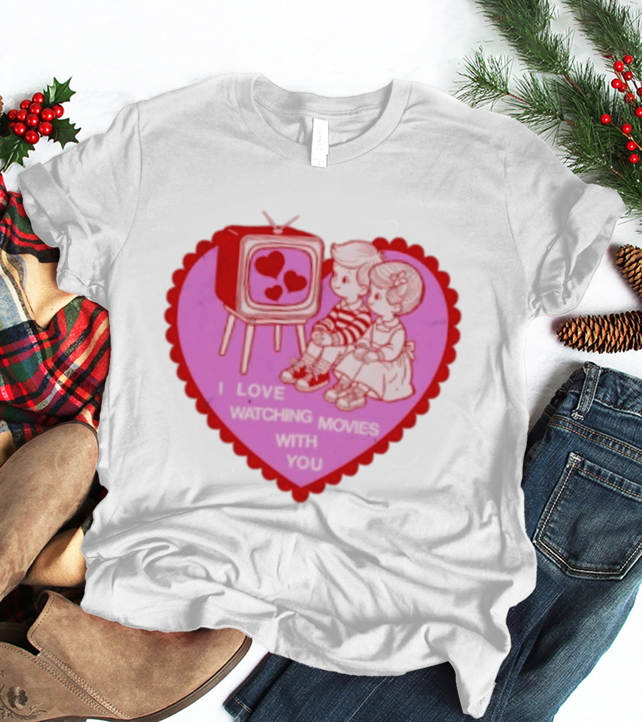 Valentine Heart TV Love Ing Movies With You Kids T-Shirt