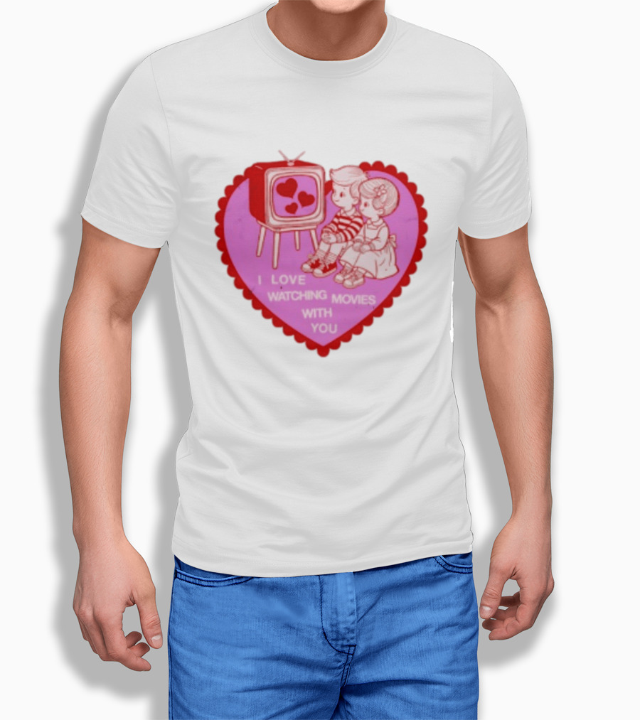 Valentine Heart TV Love Ing Movies With You Kids T-Shirt