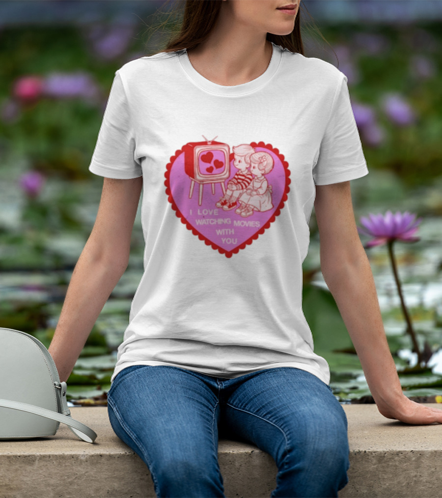 Valentine Heart TV Love Ing Movies With You Kids T-Shirt