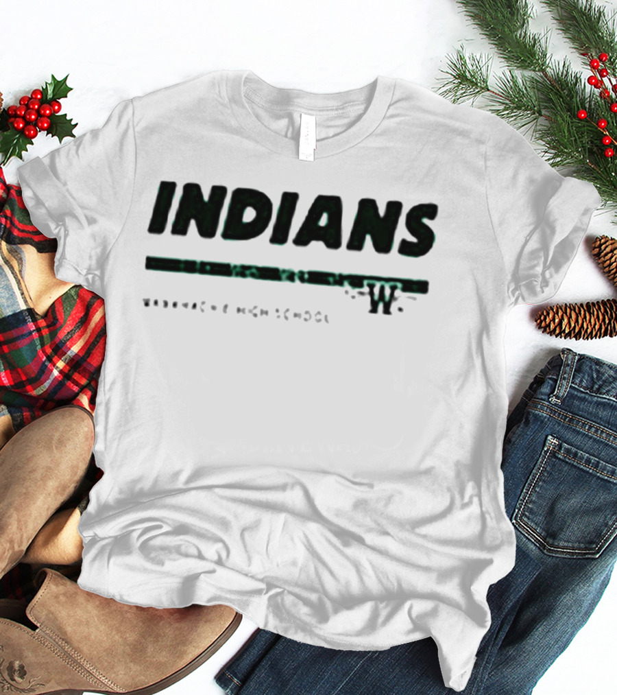 Waxahachie High School Indians Green White T-Shirt