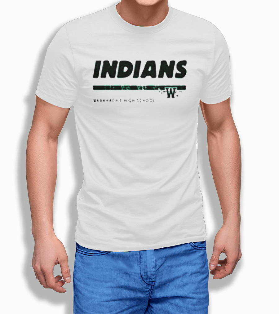 Waxahachie High School Indians Green White T-Shirt