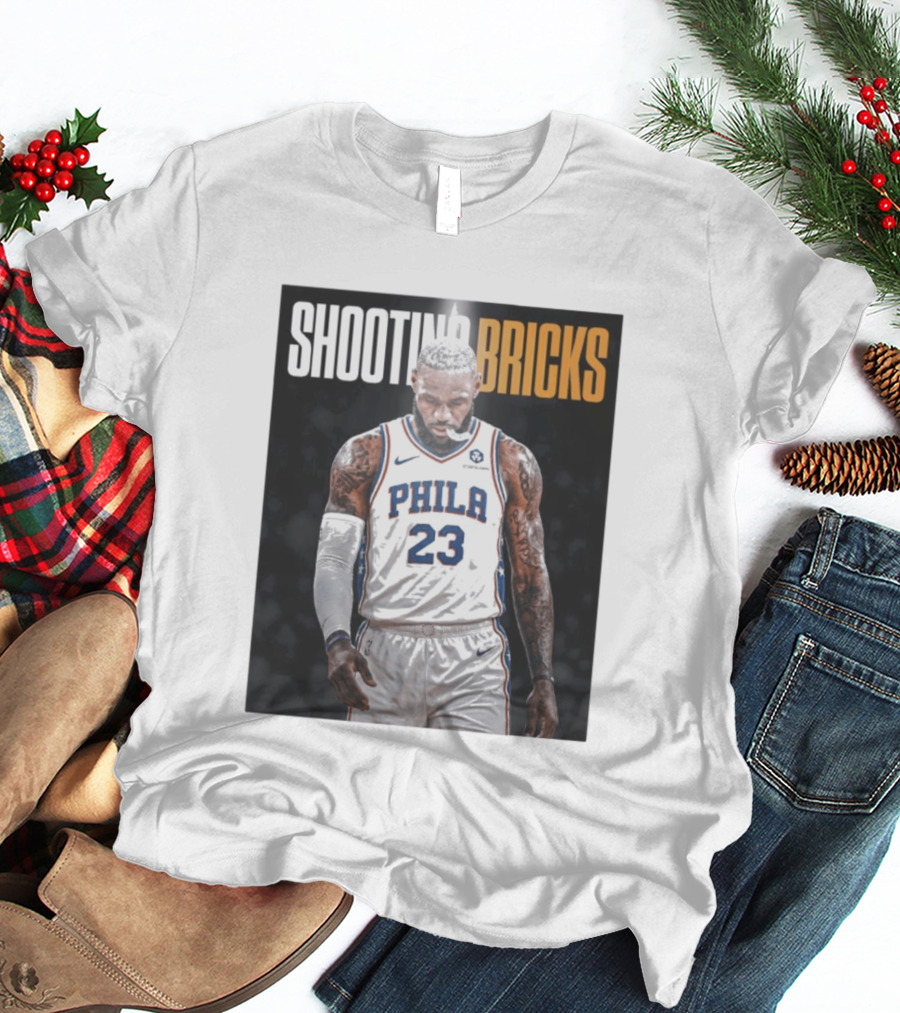 Shooting Bricks LeBron 23 Philly Basketball Meme T-Shirt