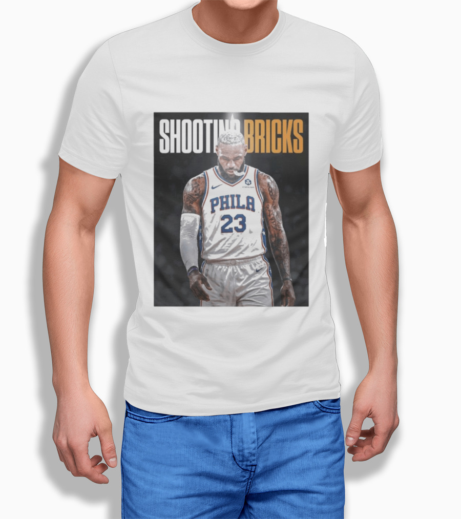 Shooting Bricks LeBron 23 Philly Basketball Meme T-Shirt
