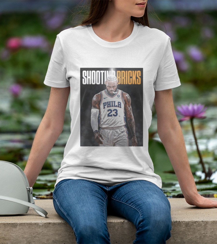 Shooting Bricks LeBron 23 Philly Basketball Meme T-Shirt