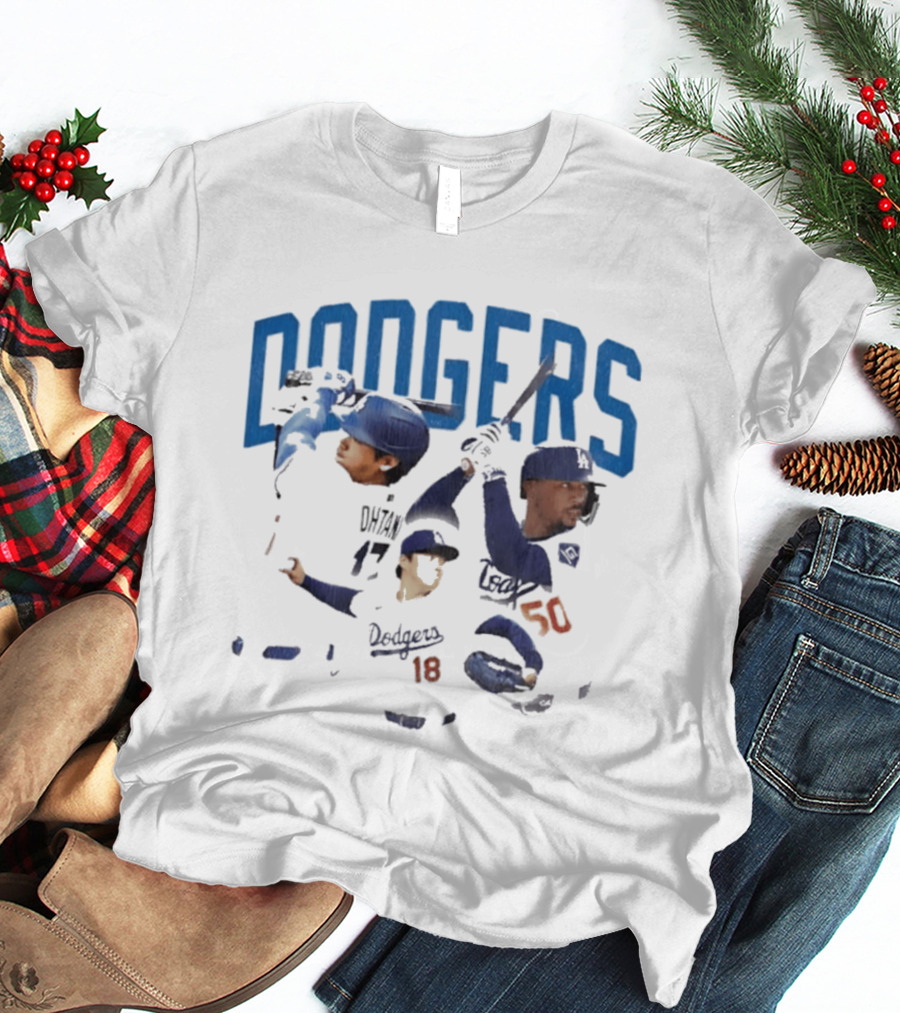 Los Angeles Dodgers Players Collage MLB Team Dodgers Baseball T-Shirt