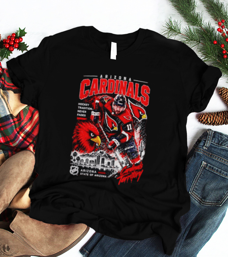 Arizona Cardinals NHL Hockey Tradition Never Fades Cardinals Territory Arizona Skyline T-Shirt