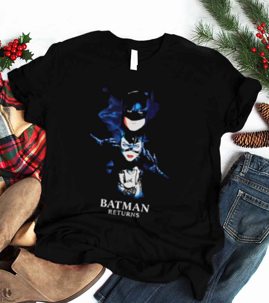 Batman Catwoman Vs Penguin Batman Returns Movie Two Sided T-Shirt