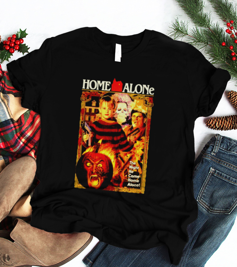 Home Alone The Night He Came Home 80s Movie Mashup T-Shirt