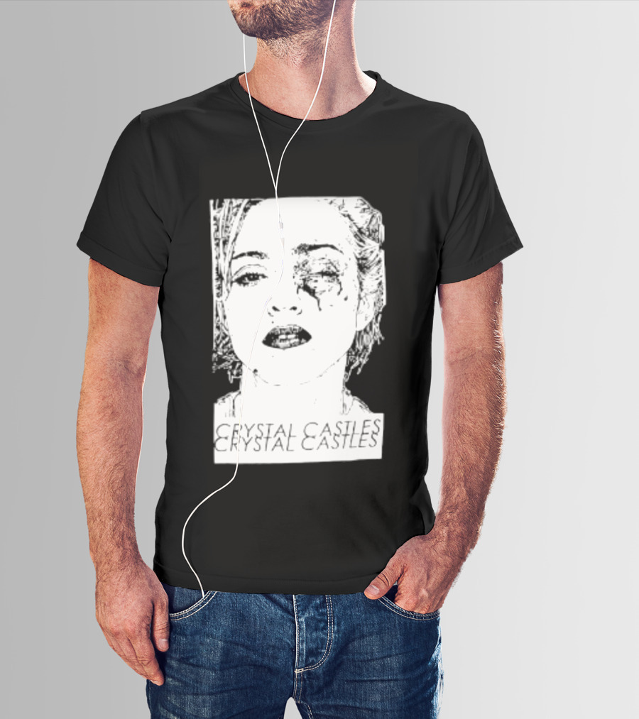 Crystal Castles Electronic Alice Glass Monochrome T-Shirt