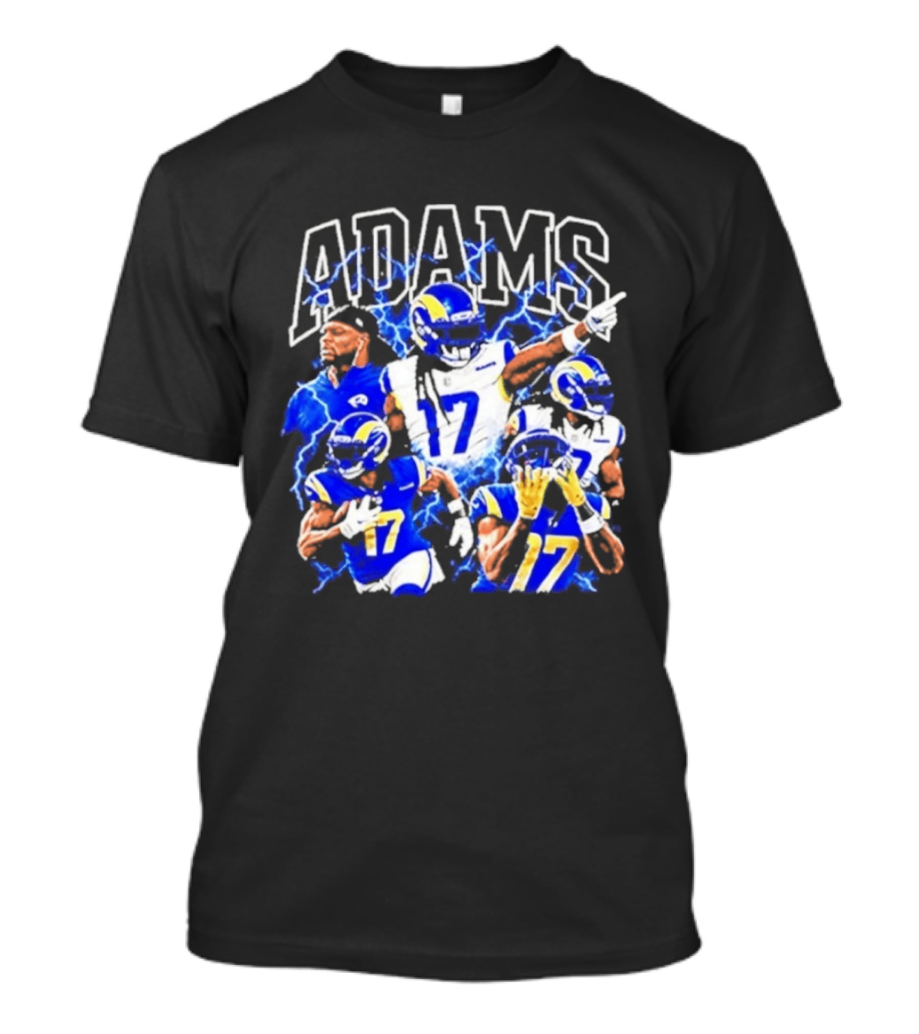 Los Angeles Rams 17 Adams Thunder Player Collage T-Shirt