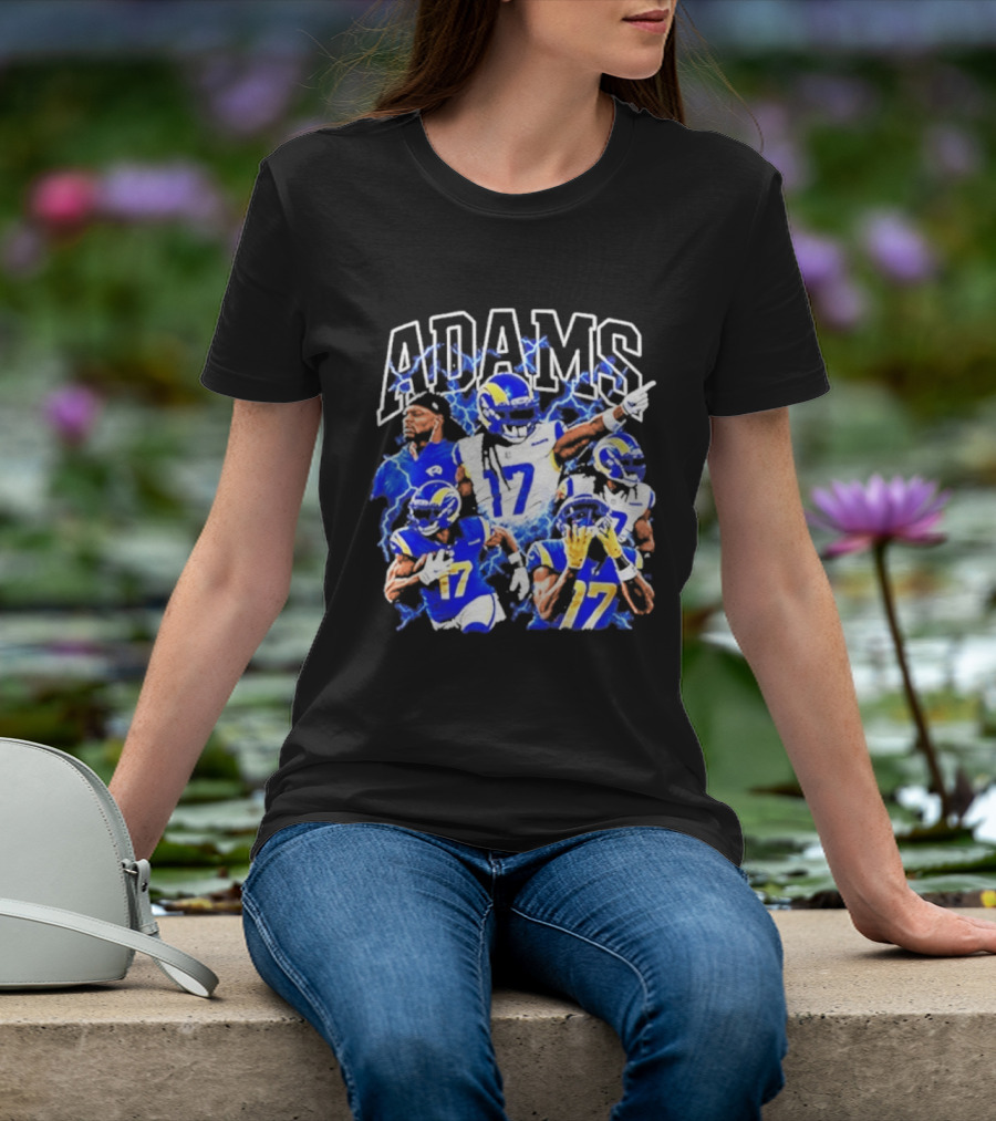 Los Angeles Rams 17 Adams Thunder Player Collage T-Shirt