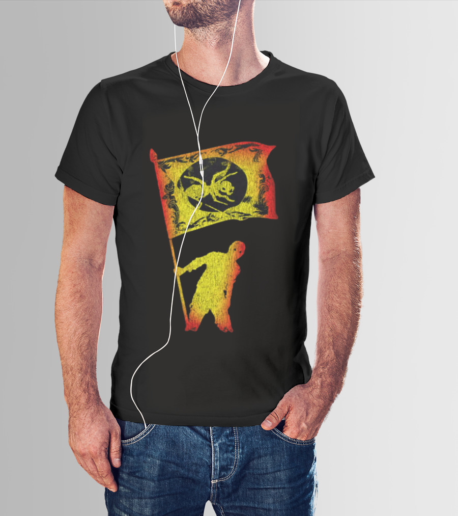 The Prodigy Ant Silhouette Brandishing Flag Multicolor T-Shirt