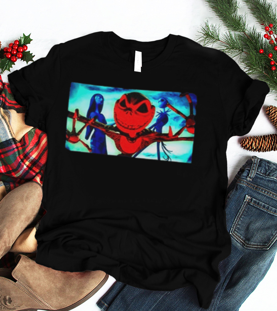 Tim Burton's The Nightmare Before Christmas Jack Skellington And Sally Cartoon Two Sided T-Shirt