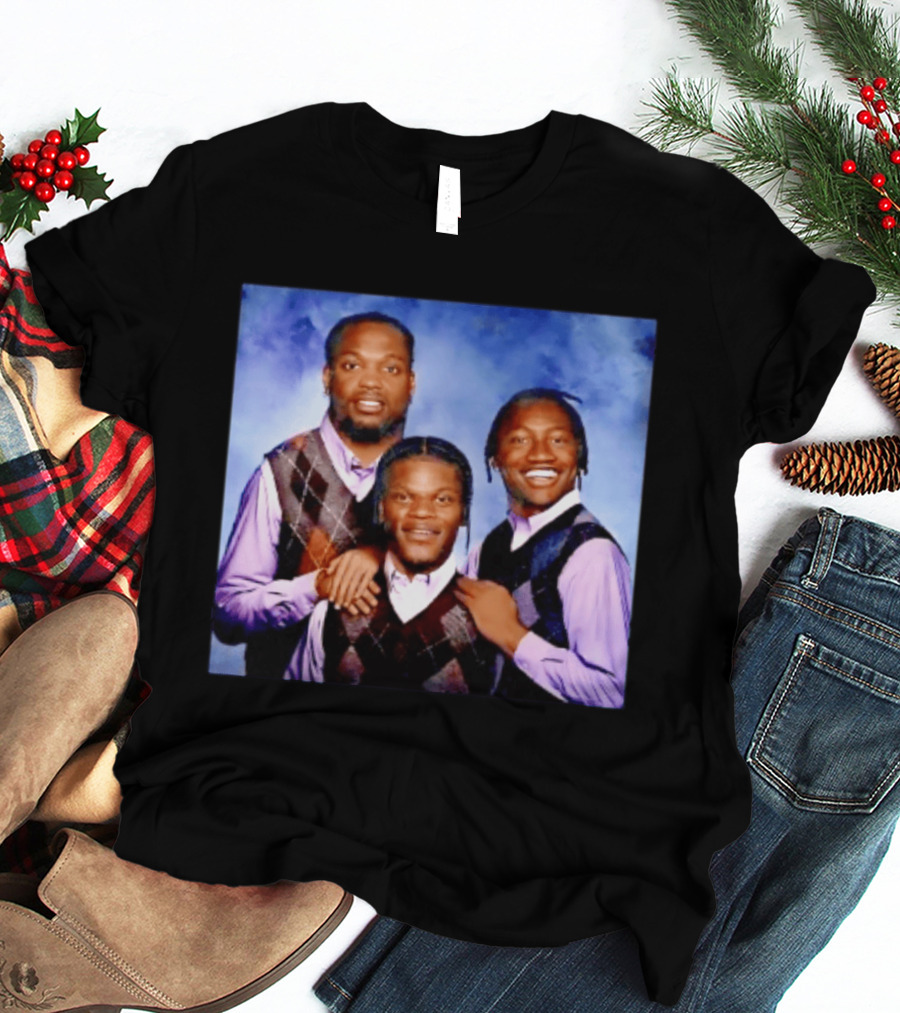 Derrick Henry Lamar Jackson Zay Flowers Baltimore Ravens Step Brothers T-Shirt
