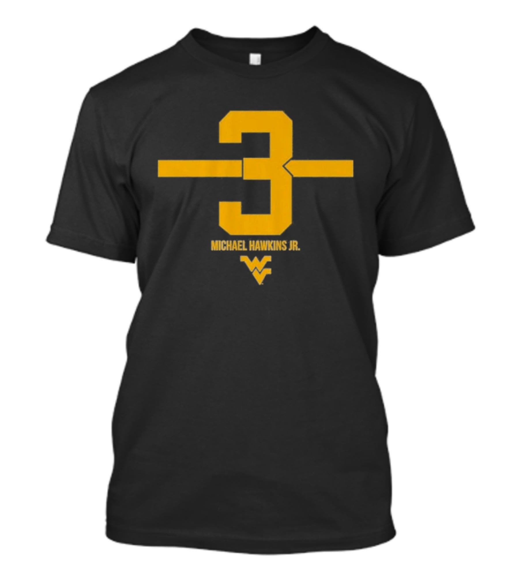 West Virginia 3 Michael Hawkins Jr. WVU Football Number T-Shirt