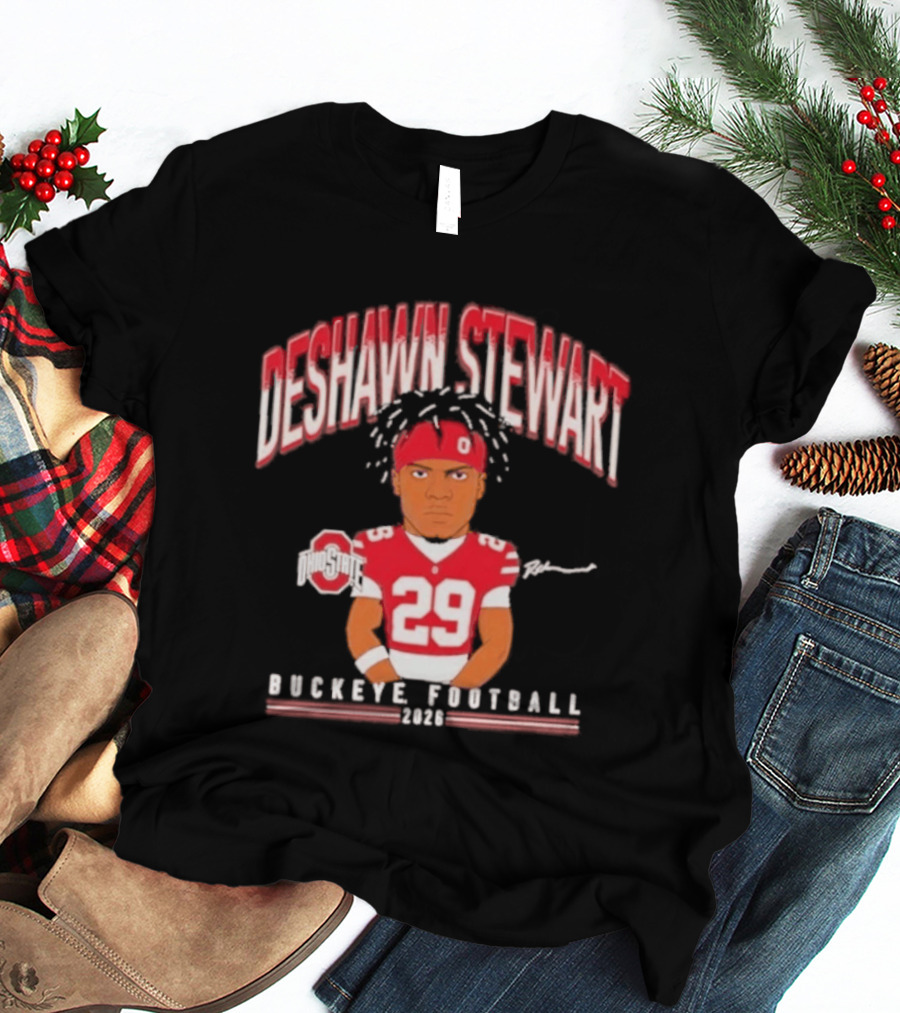 Deshawn Stewart Ohio State Buckeye Football Cartoon 26 T-Shirt
