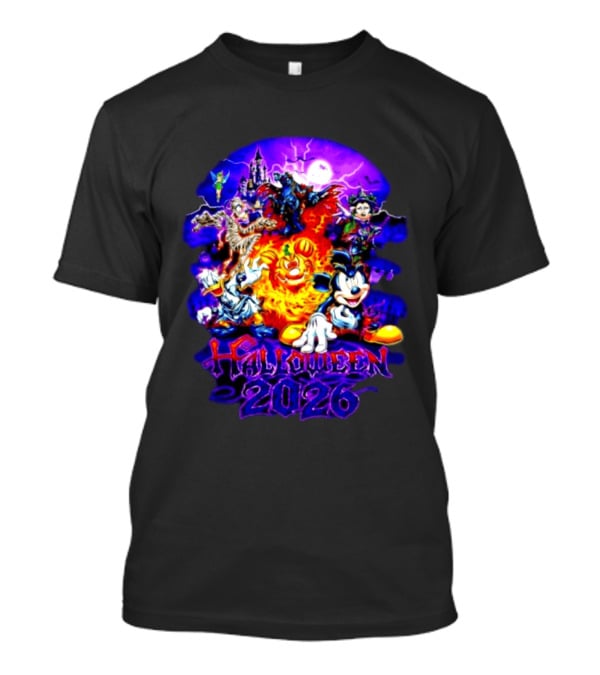 Disney Halloween 2026 Mickey Mouse And Friends Spooky Haunted Castle Party T-Shirt