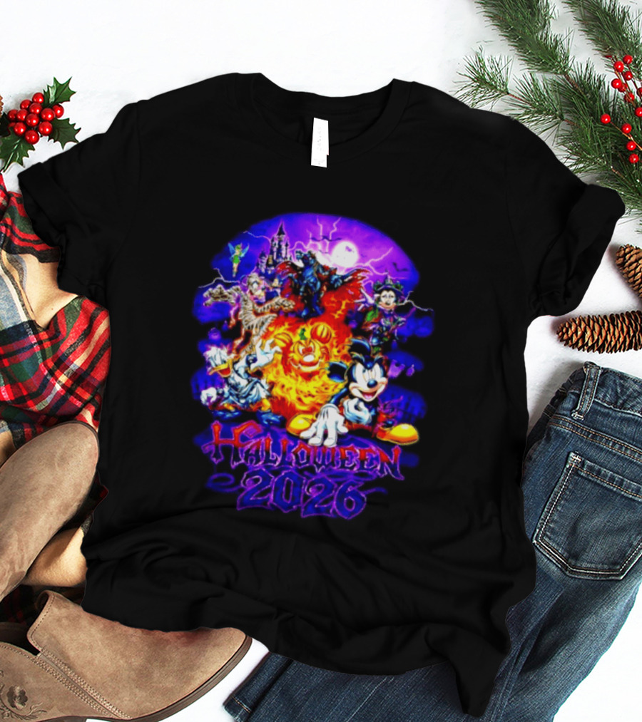 Disney Halloween 2026 Mickey Mouse And Friends Spooky Haunted Castle Party T-Shirt