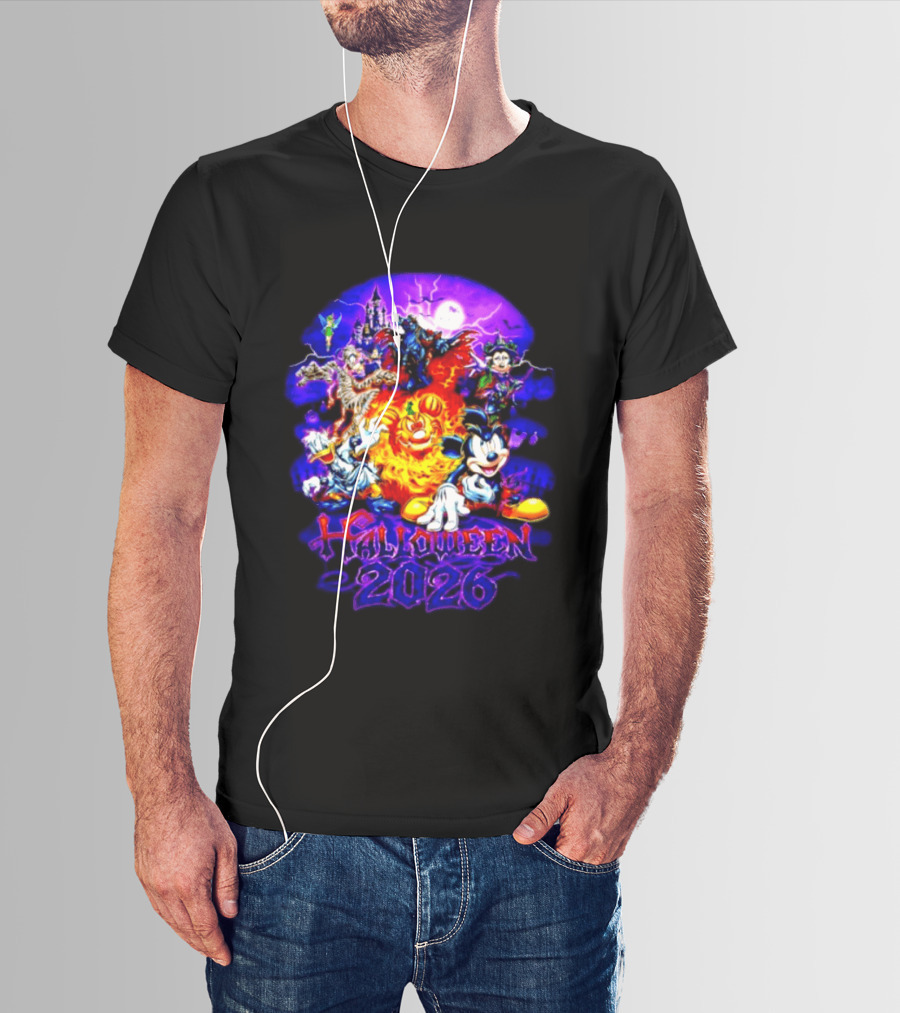 Disney Halloween 2026 Mickey Mouse And Friends Spooky Haunted Castle Party T-Shirt